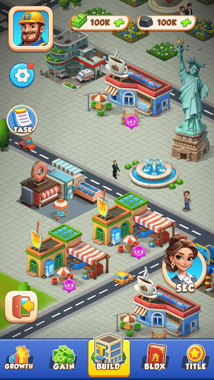 Crazy Mining city building screen